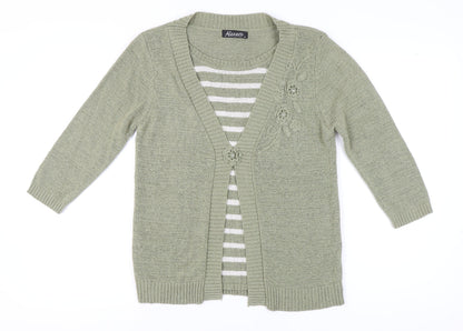 Womens UK Size M Alexara Green Cardigan Jumper