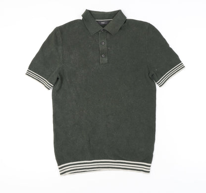Marks and Spencer Men's Green Polo Shirt, Size S, Classic Style