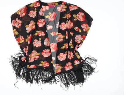 Boohoo Floral Kimono - Women's Medium, Black