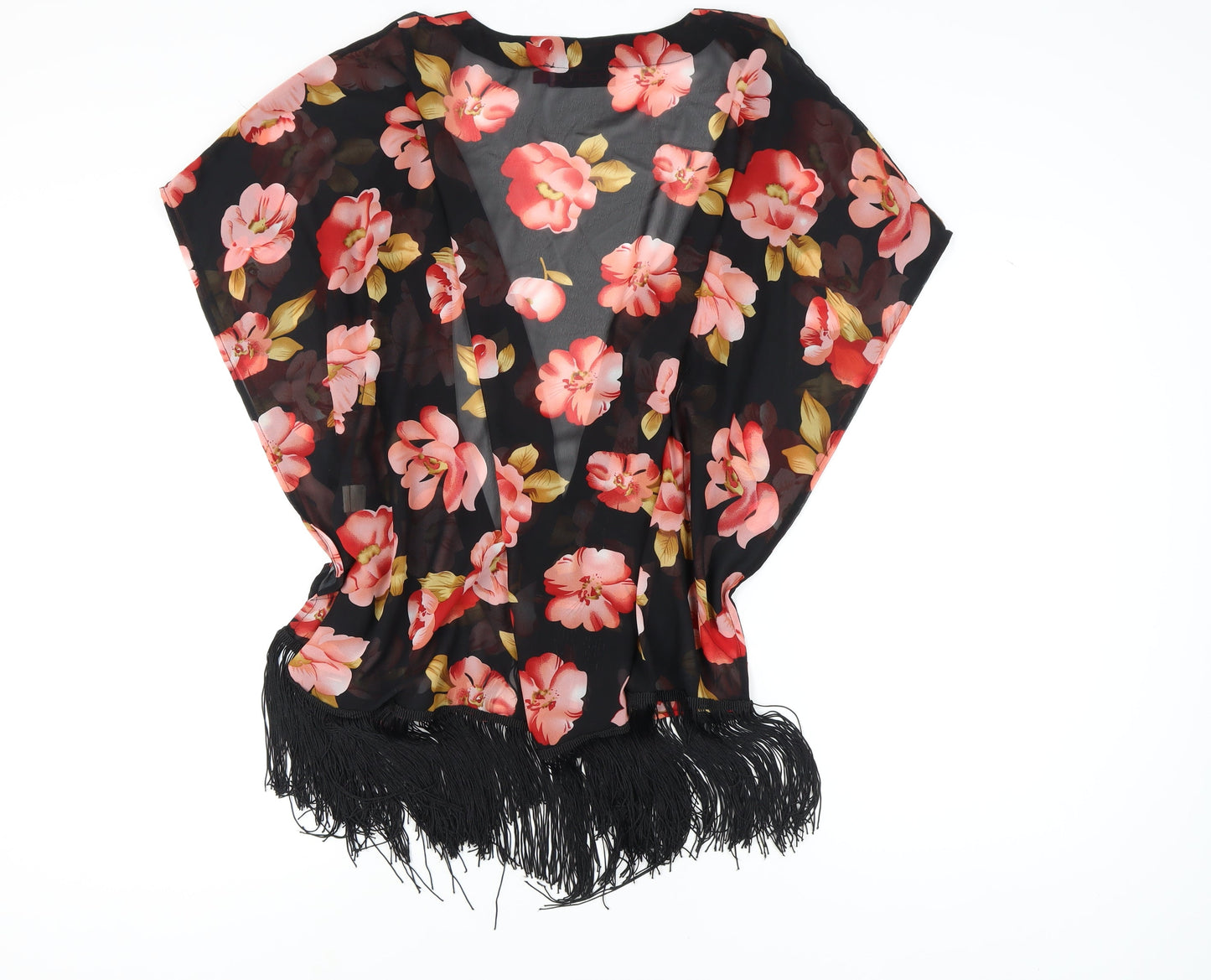 Boohoo Floral Kimono - Women's Medium, Black