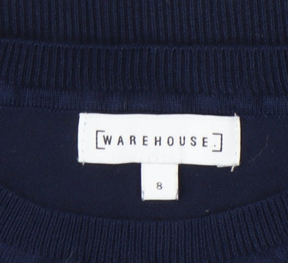 Womens UK Size 8 Warehouse Blue Pullover Jumper