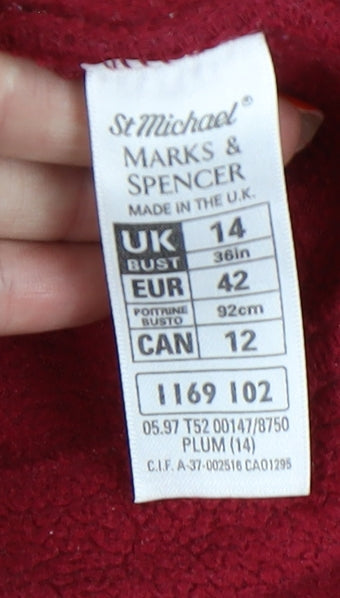 Womens UK Size 14 Marks and Spencer Red Basic Jacket