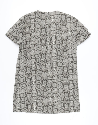 Zara Women Multicoloured Animal Print Shift Dress