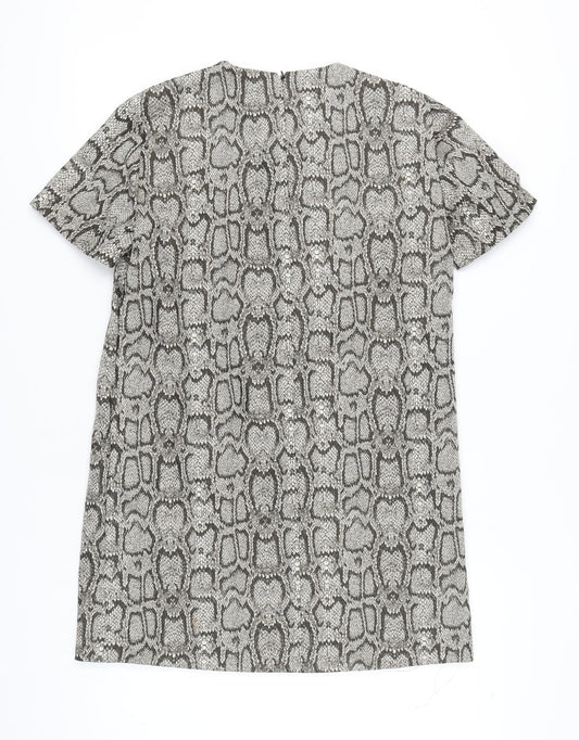 Zara Women Multicoloured Animal Print Shift Dress
