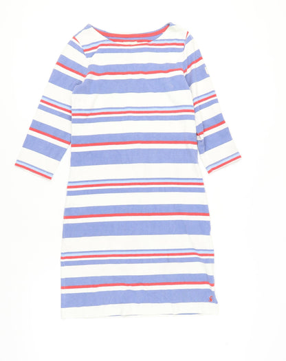 Joules Women's Striped Boat Neck Dress, Blue, Size 8