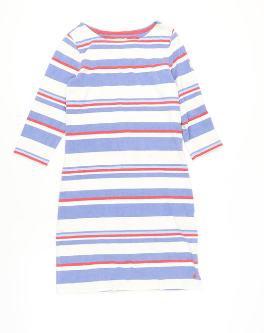 Joules Women's Striped Boat Neck Dress, Blue, Size 8
