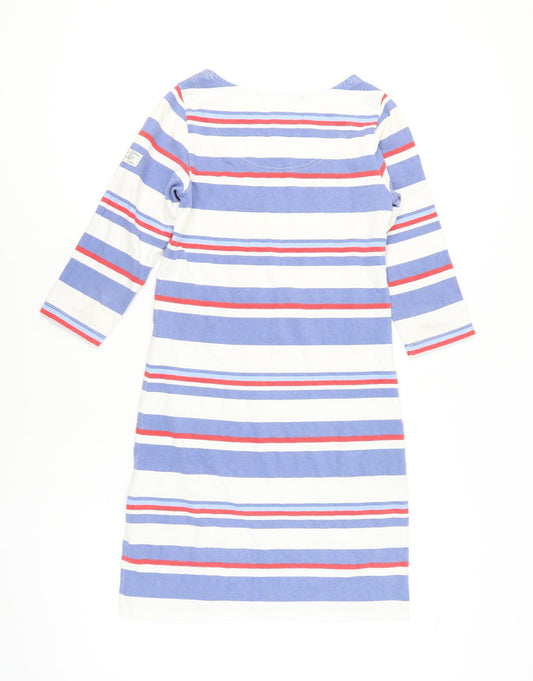 Joules Women's Striped Boat Neck Dress, Blue, Size 8