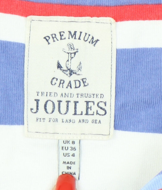 Joules Women's Striped Boat Neck Dress, Blue, Size 8