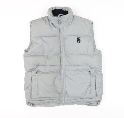 Camps Boys Grey Puffer Jacket Size 14Y Nautical Theme