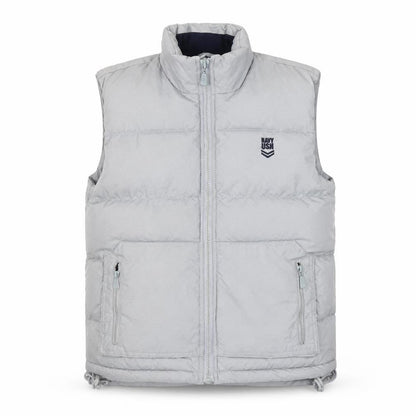 Front view of Camps boys’ grey puffer jacket size 14y nautical theme
