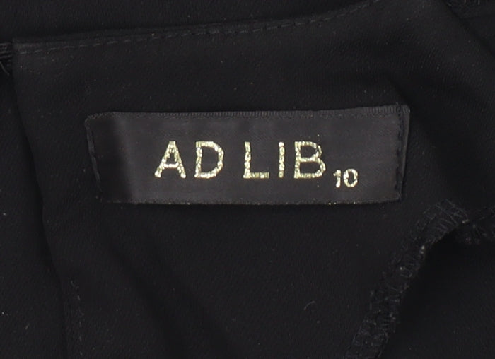 AD LIB Black Women's Wrap Blouse, Size 10