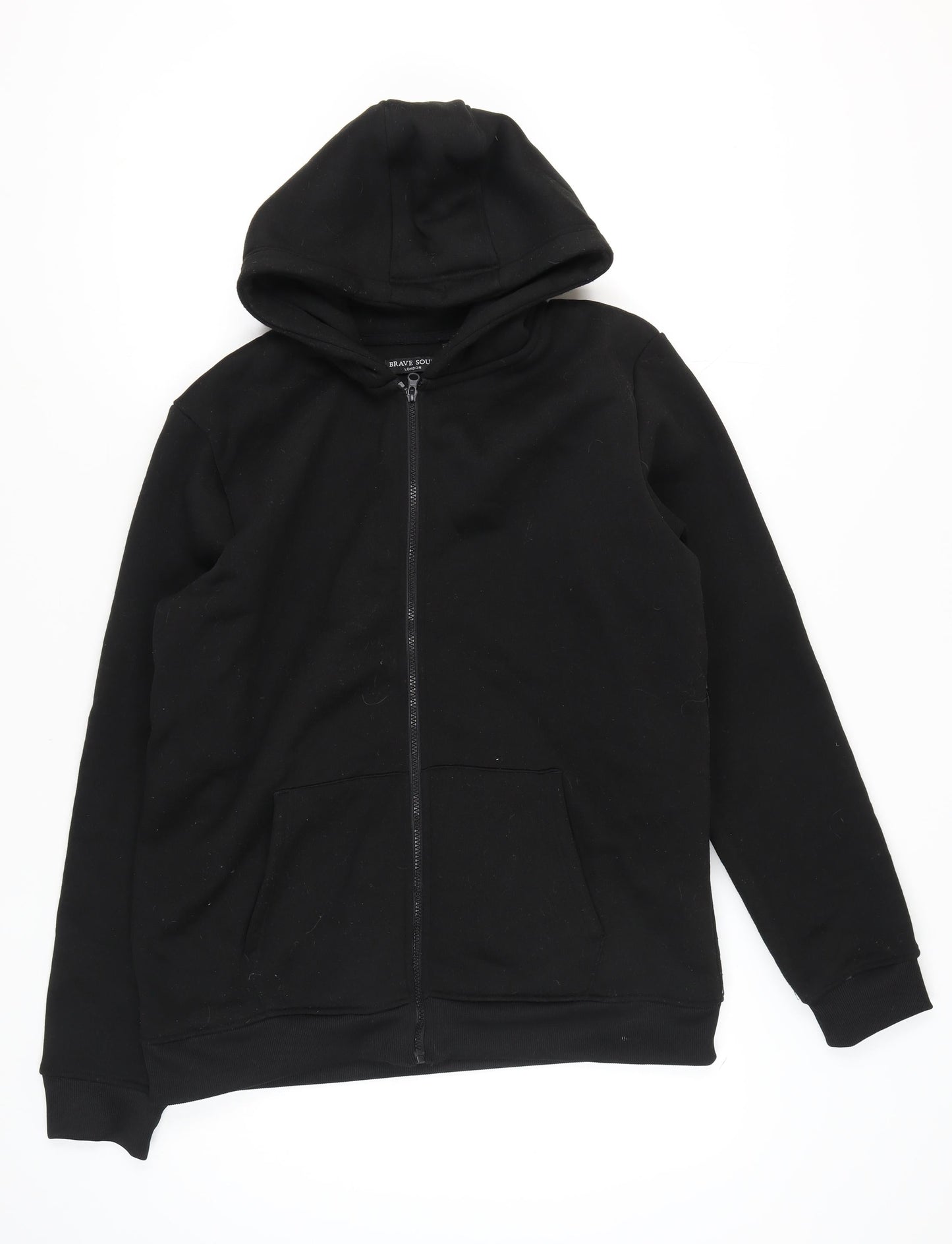 Mens UK Size XL Brave Soul Black Full Zip Hoodie