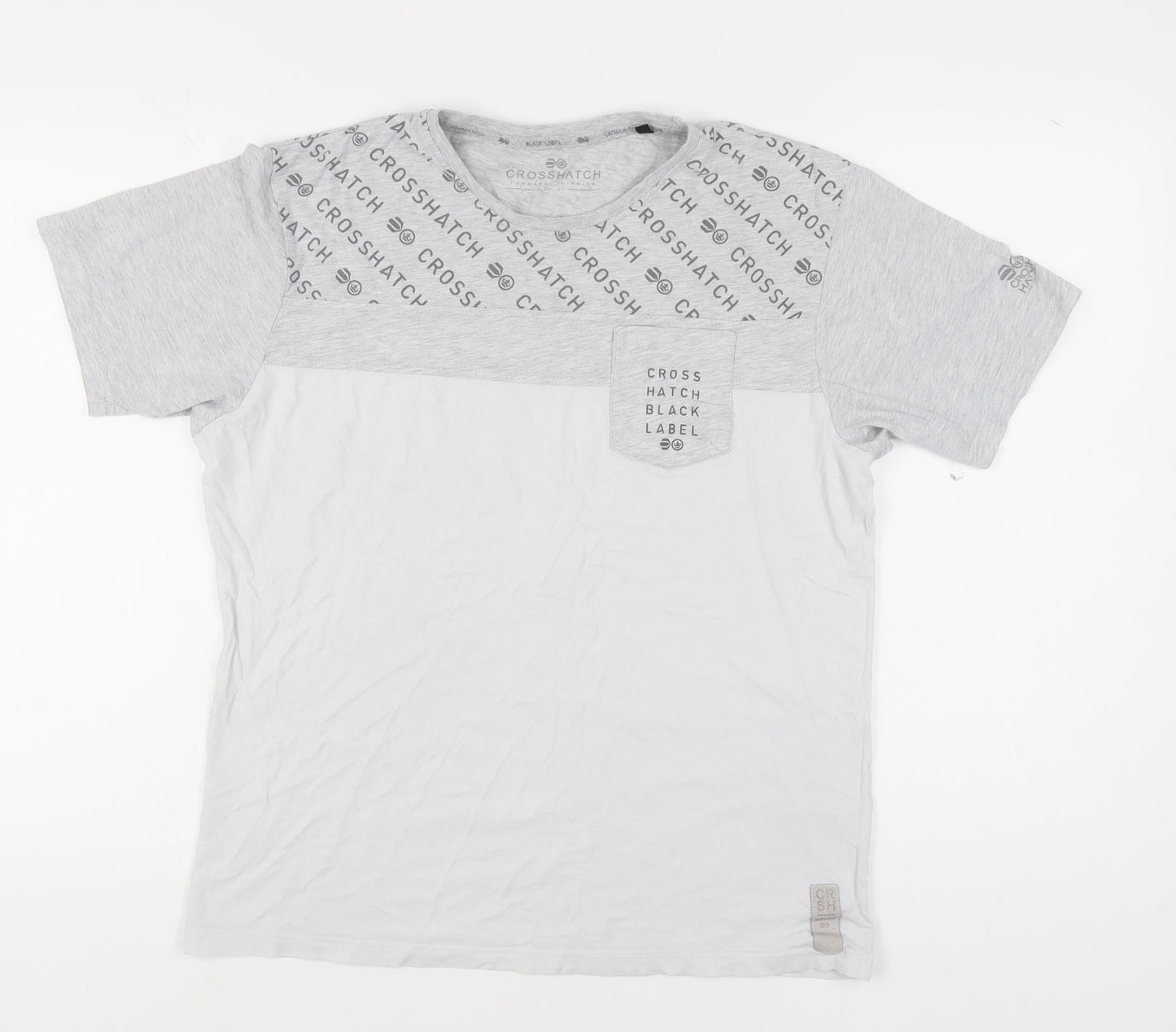 Mens UK Size L Crosshatch Grey  T-Shirt