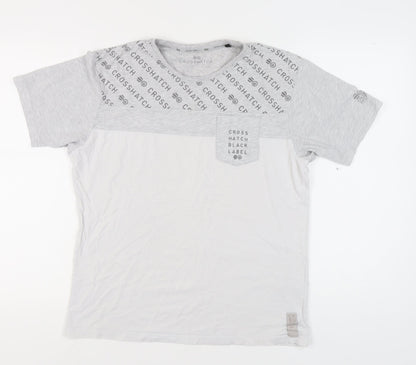 Mens UK Size L Crosshatch Grey  T-Shirt