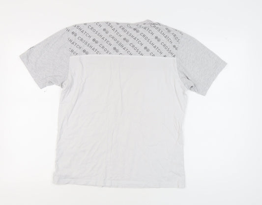 Mens UK Size L Crosshatch Grey  T-Shirt