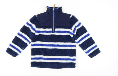 Joules Girls Blue Striped Pullover Sweatshirt 5-6 Years