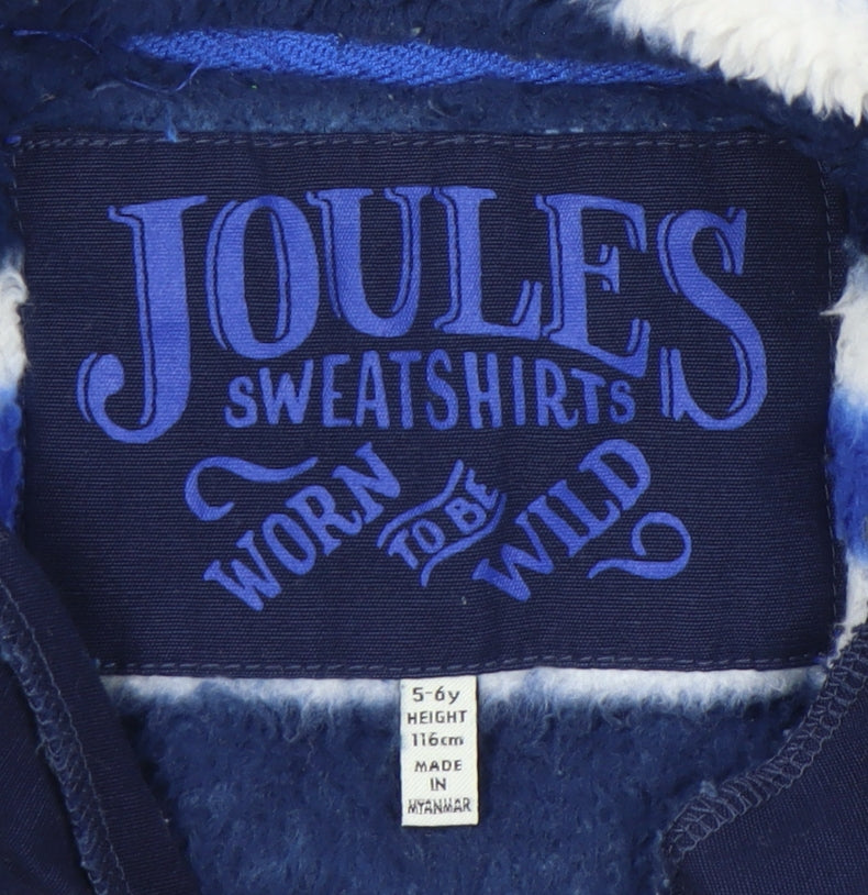 Joules Girls Blue Striped Pullover Sweatshirt 5-6 Years