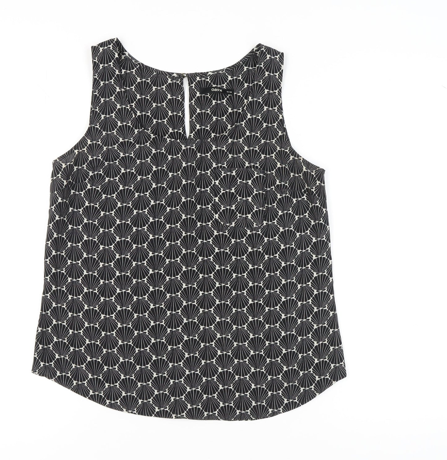 Womens UK Size 12 Oasis Black Basic Blouse