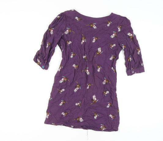 Womens UK Size XS Joules Purple Tunic Blouse