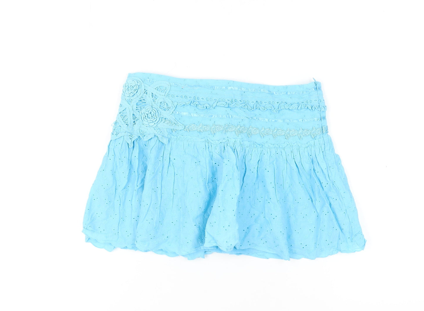 New Look Women's Blue Pleated Skirt Size 10