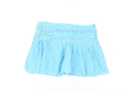 New Look Women's Blue Pleated Skirt Size 10