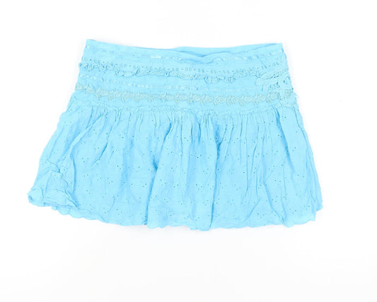 New Look Women's Blue Pleated Skirt Size 10