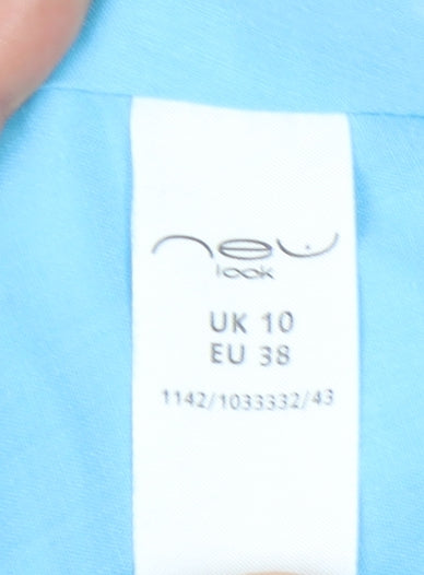 New Look Women's Blue Pleated Skirt Size 10