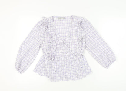 Womens UK Size 10 Oasis Multicoloured Wrap Blouse
