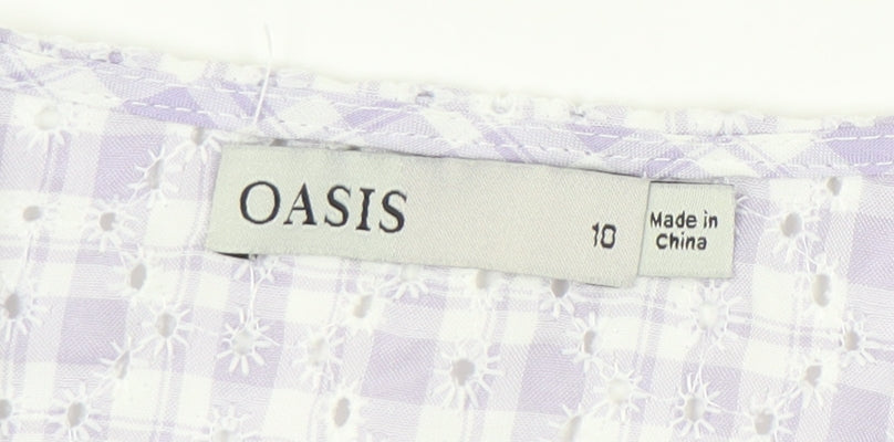 Womens UK Size 10 Oasis Multicoloured Wrap Blouse