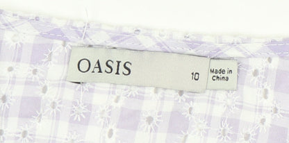 Womens UK Size 10 Oasis Multicoloured Wrap Blouse