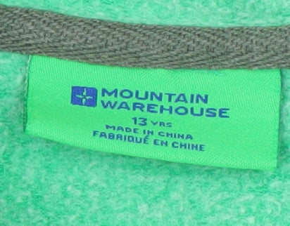 Mountain Warehouse Boys Green Full Zip Hoodie - 13 Years