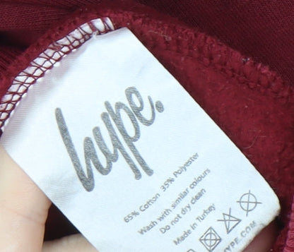 Hype Women's Red Full Zip Hoodie Size 18