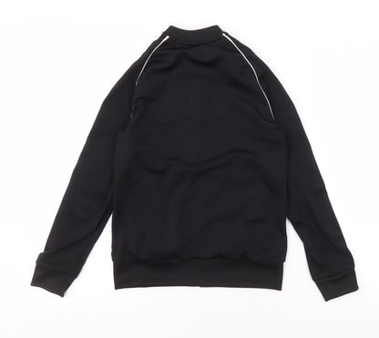 Adidas Boys Black Track Jacket 9-10 Years Full Zip Sports