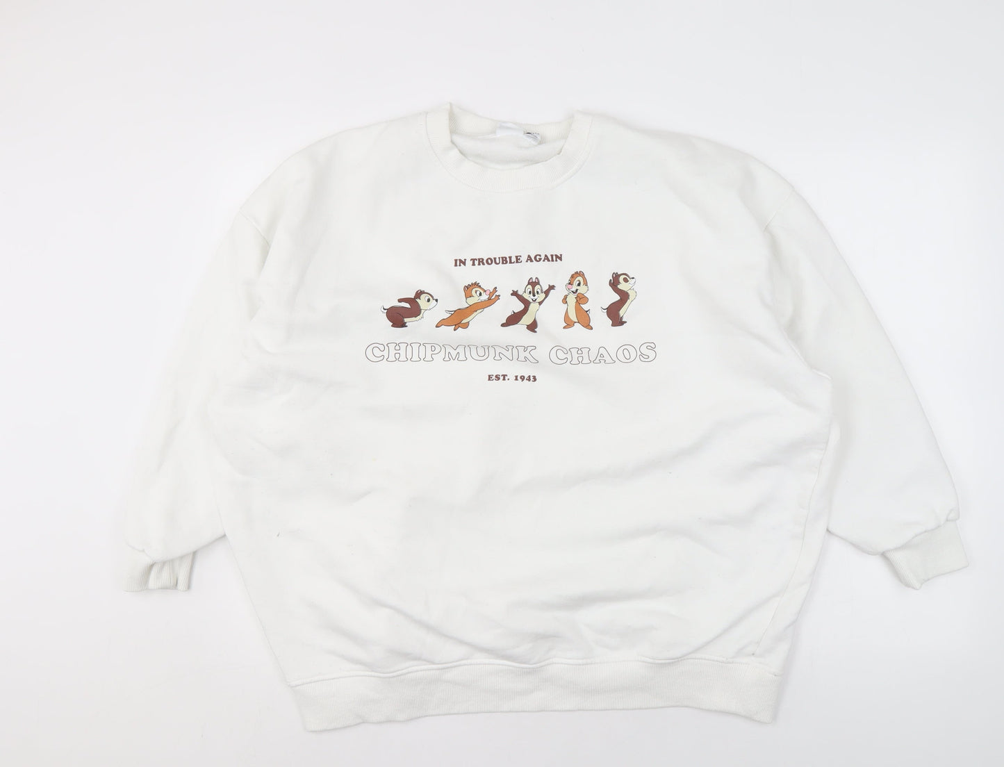 Womens UK Size 18 Disney White Pullover Sweatshirt
