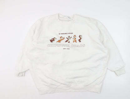 Womens UK Size 18 Disney White Pullover Sweatshirt