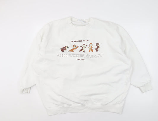 Womens UK Size 18 Disney White Pullover Sweatshirt