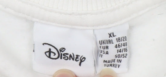 Womens UK Size 18 Disney White Pullover Sweatshirt