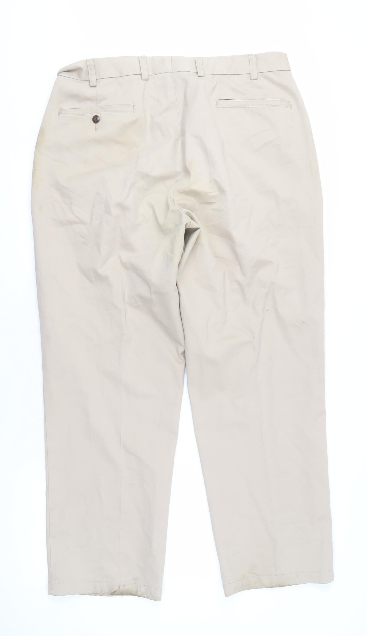 Orvis Men's Beige Trousers Size 36 Button Closure