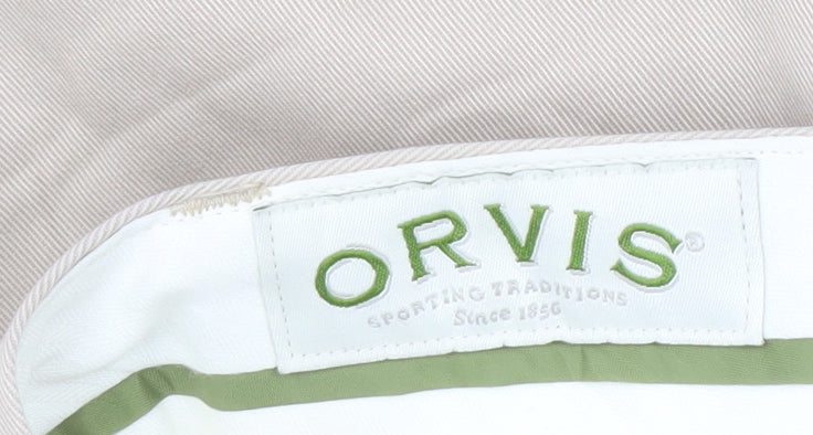 Orvis Men's Beige Trousers Size 36 Button Closure