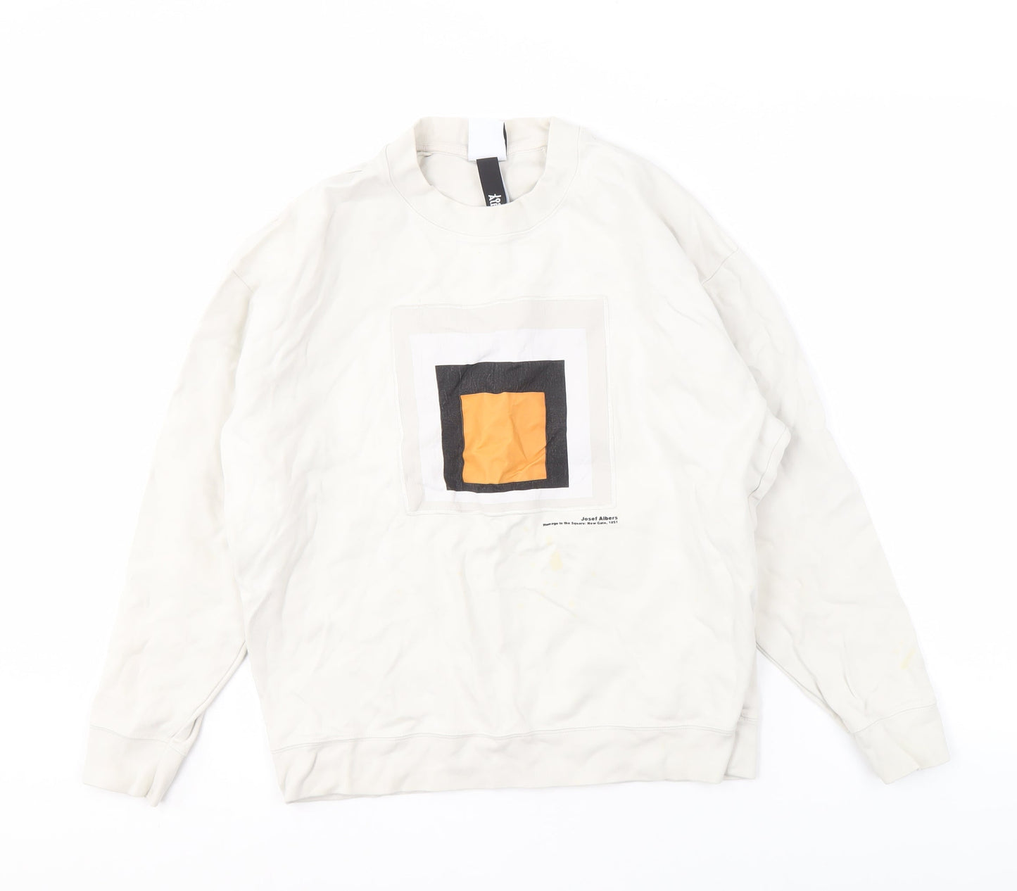 Zara Unisex White Art Graphic Sweatshirt S