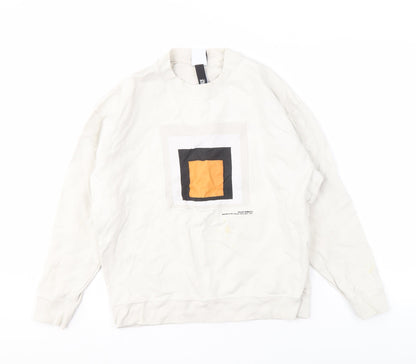 Zara Unisex White Art Graphic Sweatshirt S