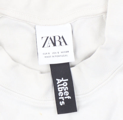 Zara Unisex White Art Graphic Sweatshirt S