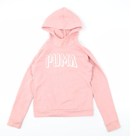 Puma Women's Pink XS Pullover Hoodie with Logo