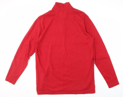 Chaps Men's Red 1/4 Zip Sweatshirt - Size L