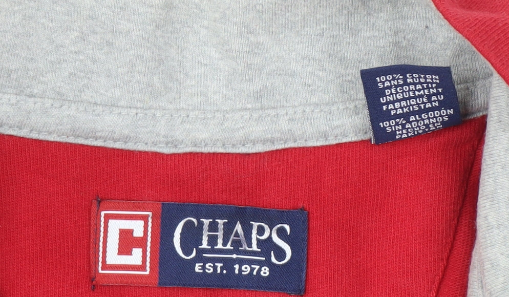 Chaps Men's Red 1/4 Zip Sweatshirt - Size L