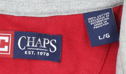 Chaps Men's Red 1/4 Zip Sweatshirt - Size L