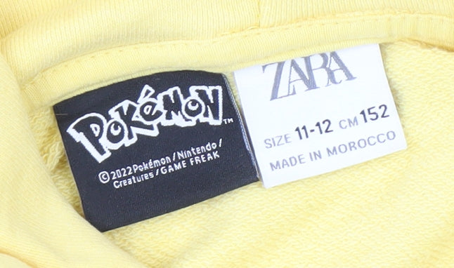 Zara Boys Yellow Pokémon Pikachu Pullover Hoodie, 11-12 Years