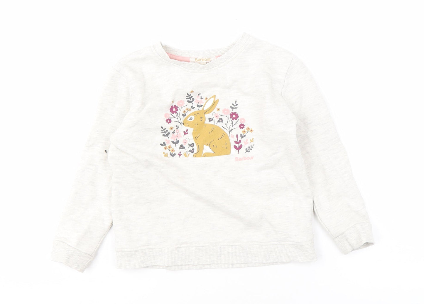 Barbour Girls White Bunny Graphic Sweatshirt S