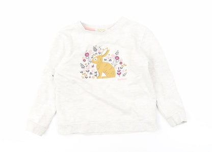 Barbour Girls White Bunny Graphic Sweatshirt S