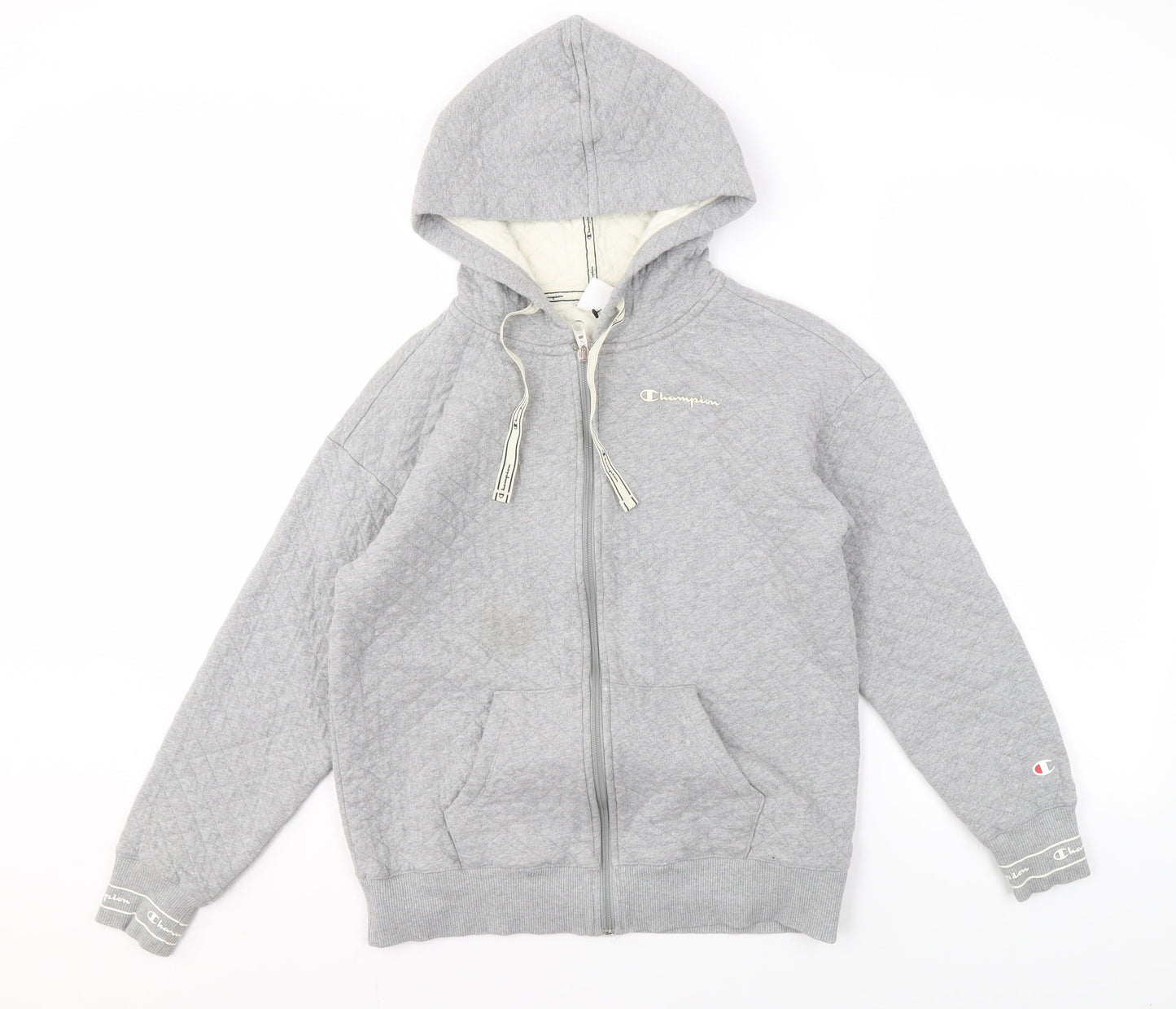 Mens UK Size S Champion Grey Full Zip Hoodie